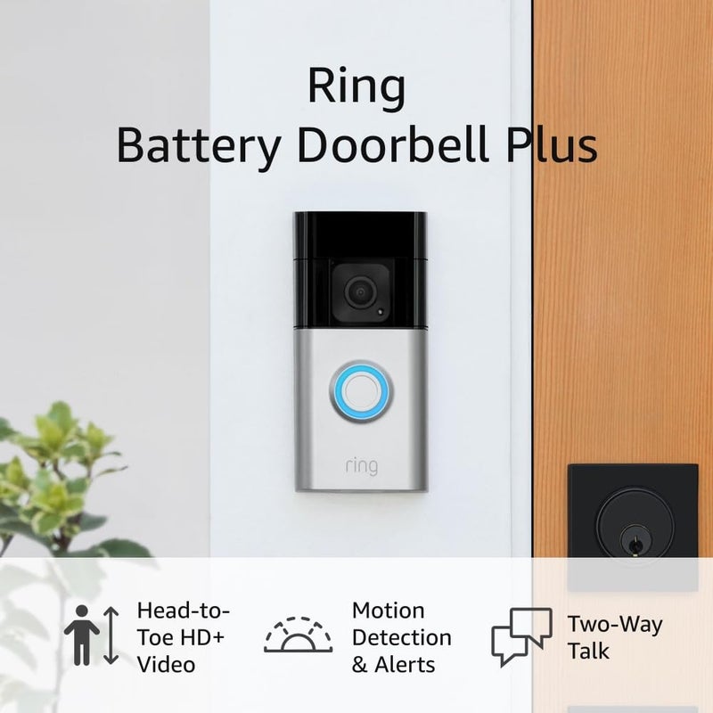 Ring Battery Doorbell Plus (newest model), Home or business security, Head-to-Toe HD+ Video, motion detection & alerts, and Two-Way Talk - Image 1